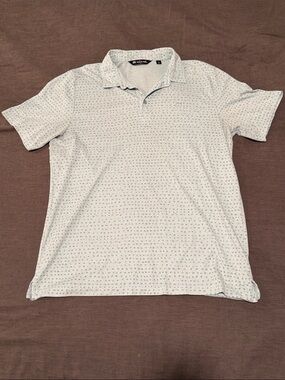 Travis Mathew Pale Blue Micro-Print Polo